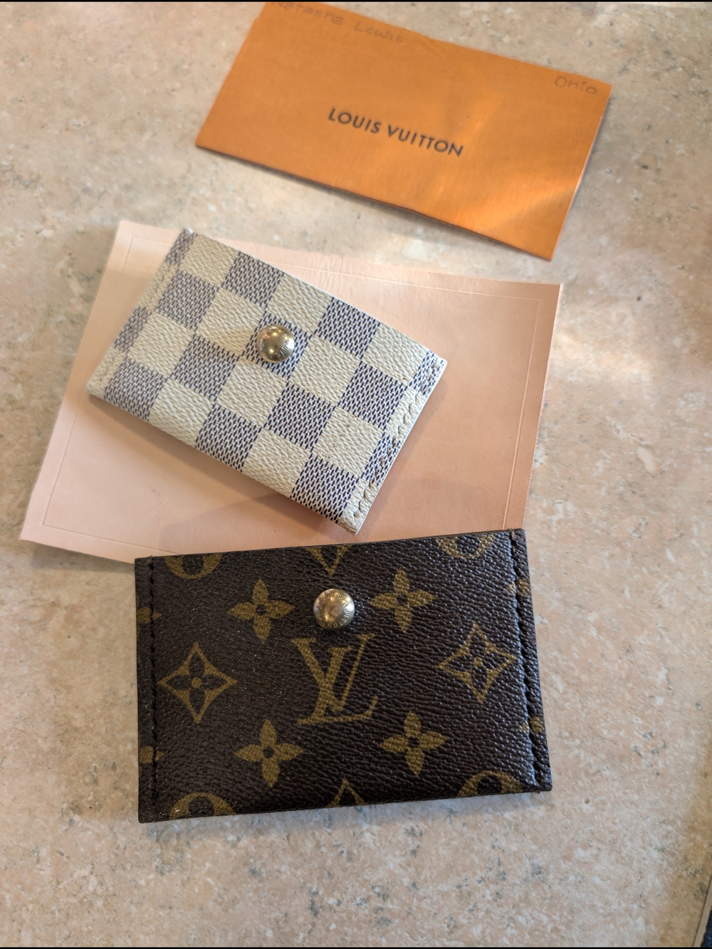 Upcycled Cash And Card Holder Made W Authentic Louis Vuitton Canvas